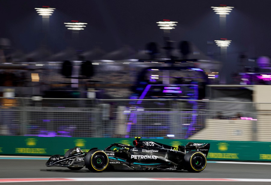 Mercedes' Lewis Hamilton in action during practice. -REUTERS/Hamad I Mohammed