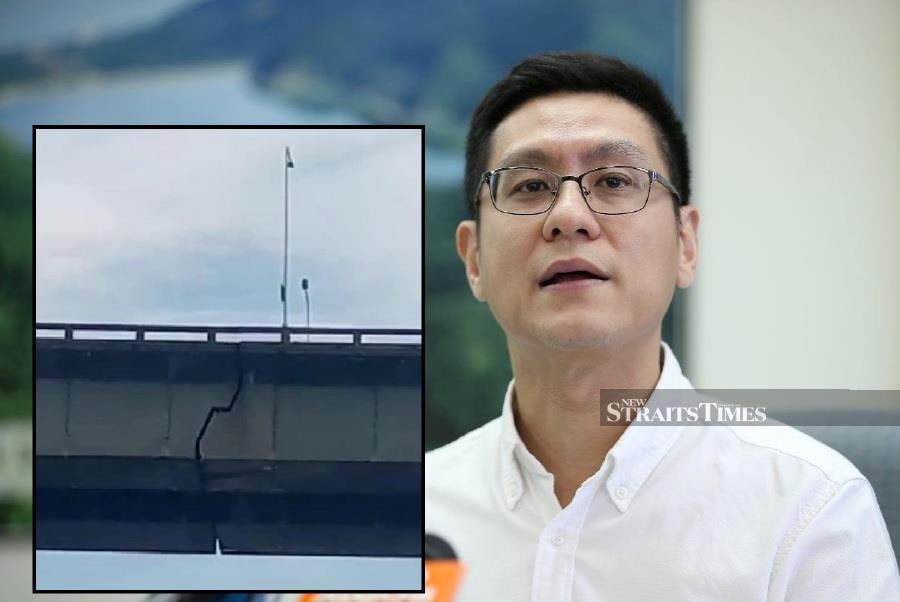 Penang Infrastructure Committee chairman Zairil Khir Johari (pic) stated that inspections with officials on both Penang bridges confirmed that the viral claim was untrue. -NSTP/MIKAIL ONG