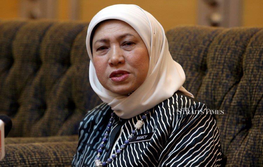 Women, Family and Community Development Minister Datuk Seri Nancy Shukri. -NSTP FILE/HAIRUL ANUAR RAHIM