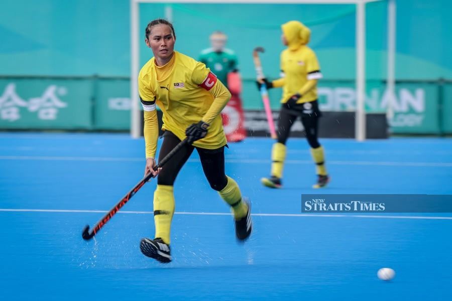 (FILE PHOTO) The Malaysian women's hockey team achieved their target at the Asian Games. -NSTP/ASYRAF HAMZAH