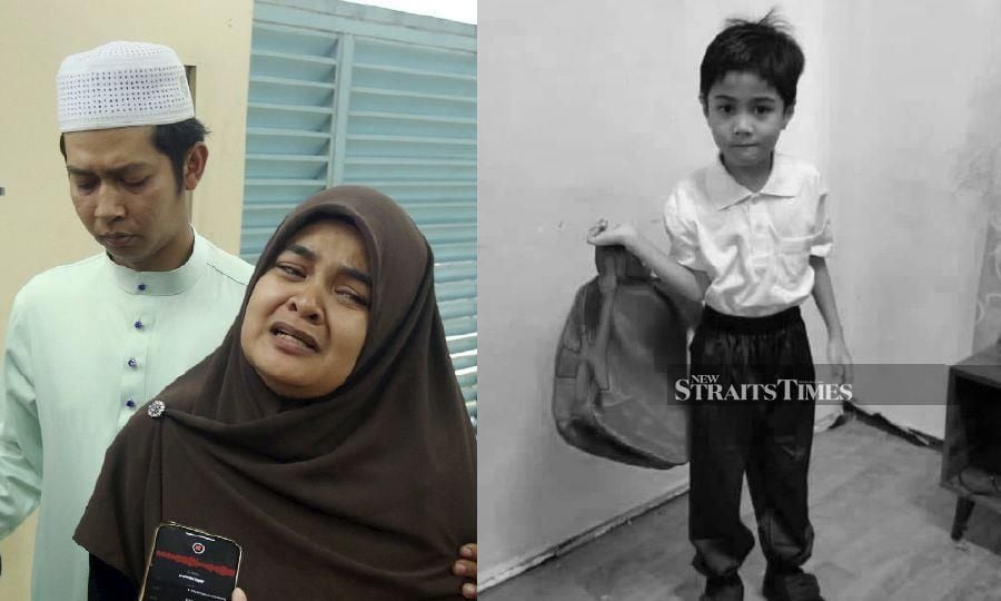 (Left) The parents of the child — Zaim Ikhwan Zahari and Ismanira Abdul Manaf speaking to reporters recently. (Right) Zayn Rayyan Abdul Matiin - NSTP file pic