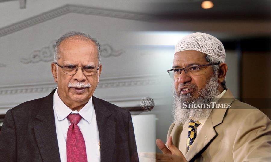  Dr. P Ramasamy (left) has filed a defamation suit against Indian preacher Dr Zakir Naik for allegedly calling him “the biggest enemy of Islam”. - NSTP file pic