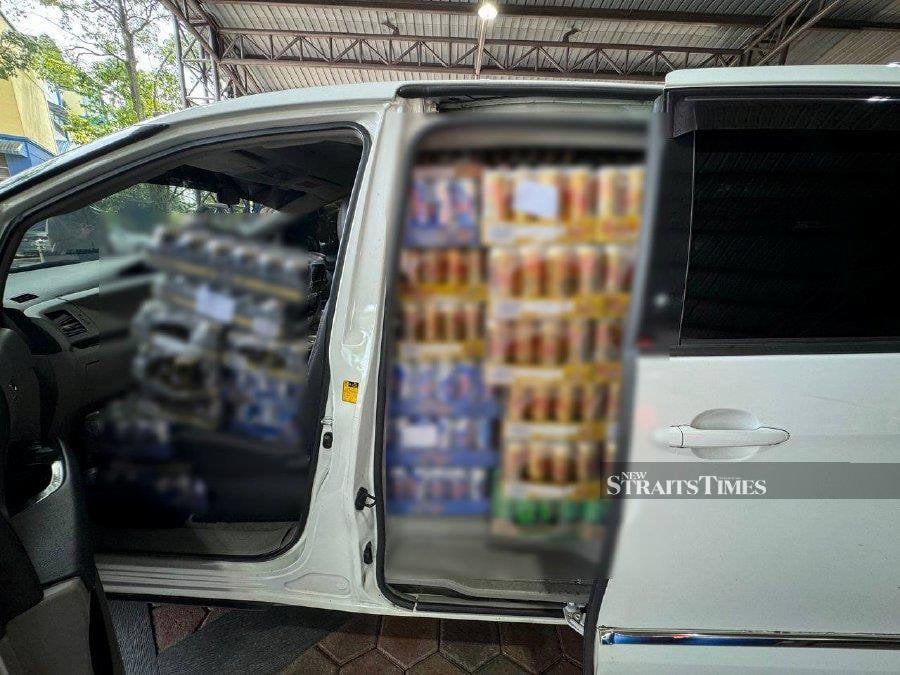 The officers seized RM38,410 worth of liquor from three multi-purpose vehicles (MPV) used by the smugglers. -NSTP/NUR AISYAH MAZALAN
