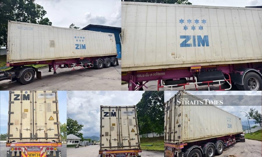 A container bearing the logo of Israeli-based shipping company ZIM was detected trying to enter Malaysia via Perlis. - Courtesy pic